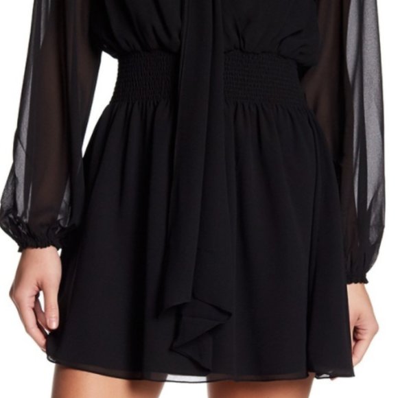 💙HP💙 Haute Hippie Smocked Waist Solid Mini Dress - Picture 3 of 16